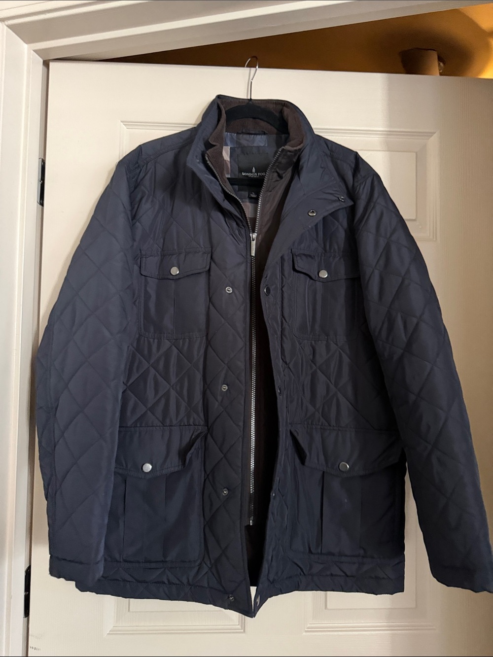 London Fog Navy Quilted Field Jacket